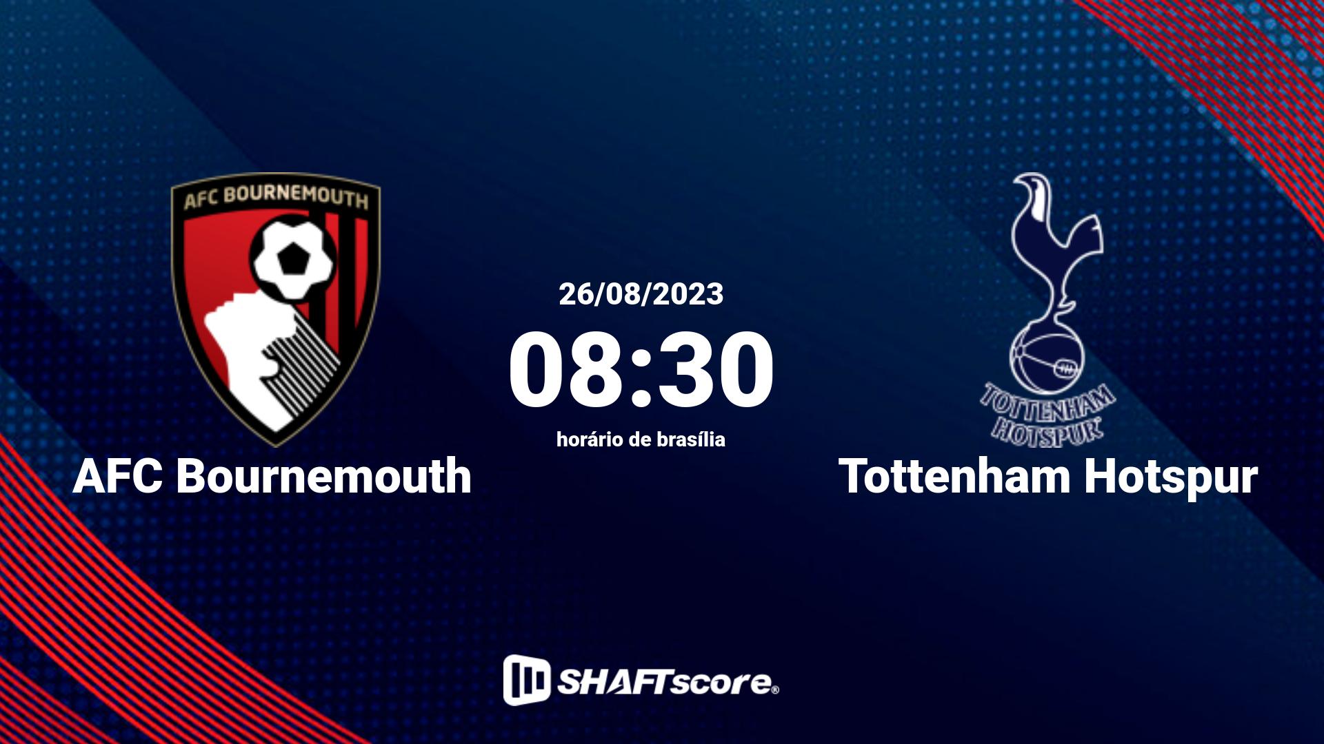 Estatísticas do jogo AFC Bournemouth vs Tottenham Hotspur 26.08 08:30