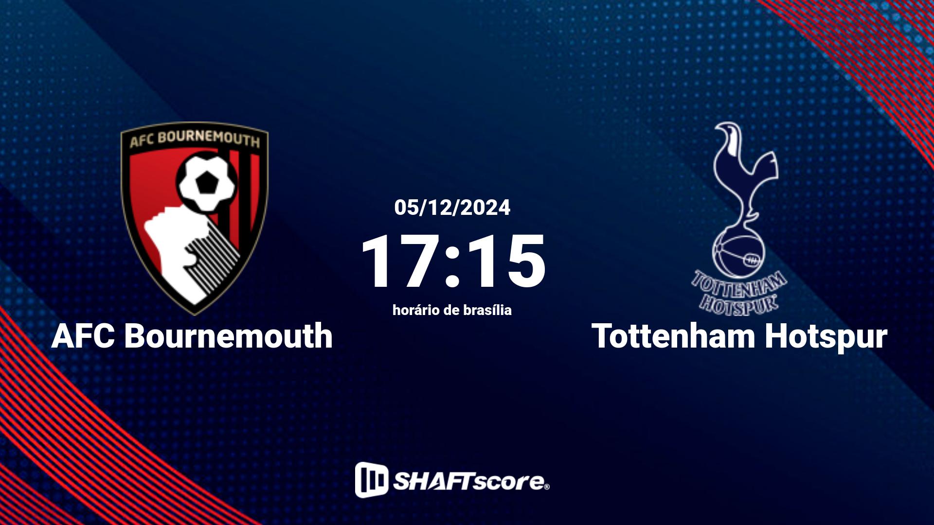 Estatísticas do jogo AFC Bournemouth vs Tottenham Hotspur 05.12 17:15