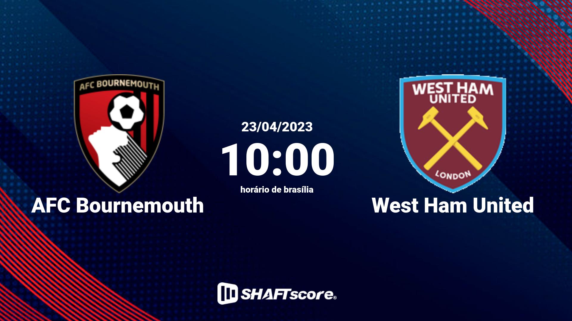 Estatísticas do jogo AFC Bournemouth vs West Ham United 23.04 10:00