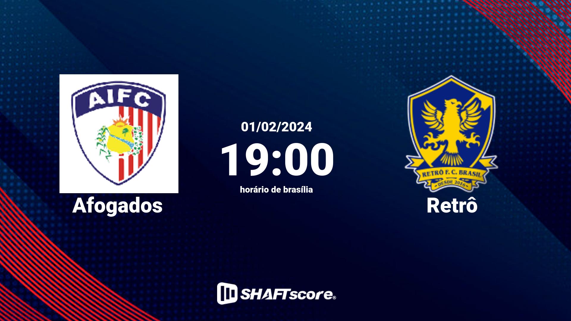 Estatísticas do jogo Afogados vs Retrô 01.02 19:00