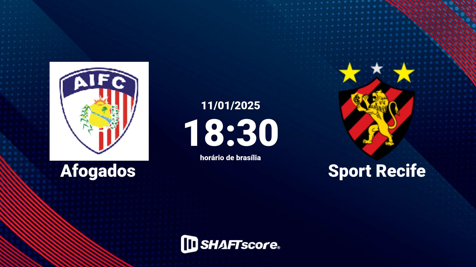 Estatísticas do jogo Afogados vs Sport Recife 11.01 18:30