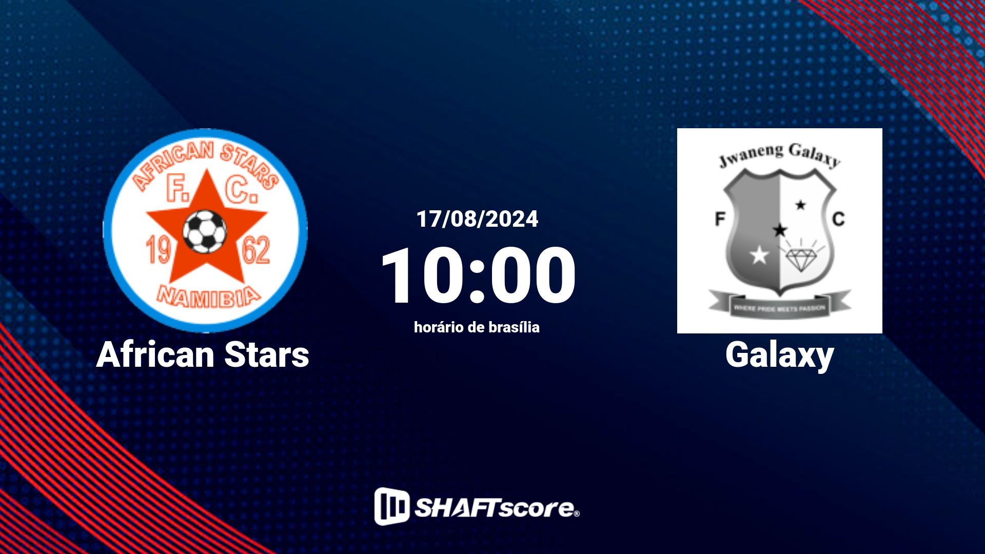 Estatísticas do jogo African Stars vs Galaxy 17.08 10:00