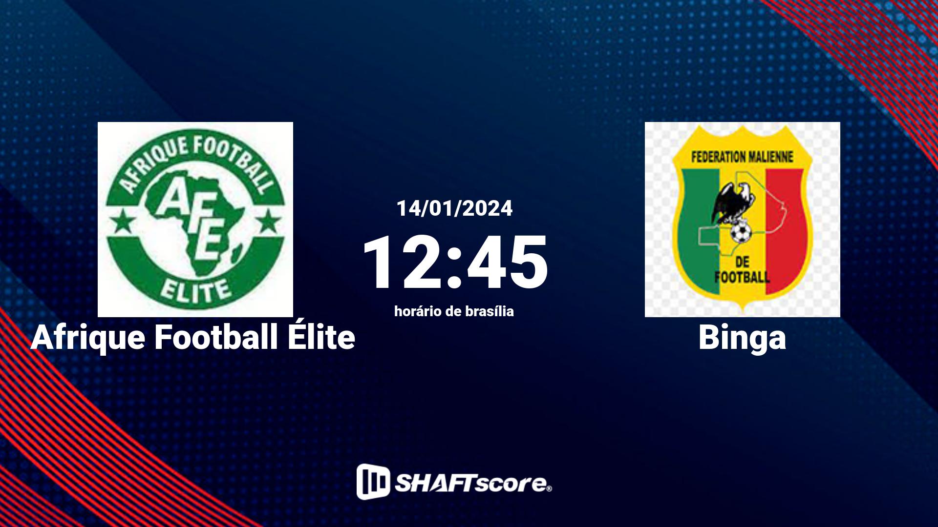 Estatísticas do jogo Afrique Football Élite vs Binga 14.01 12:45