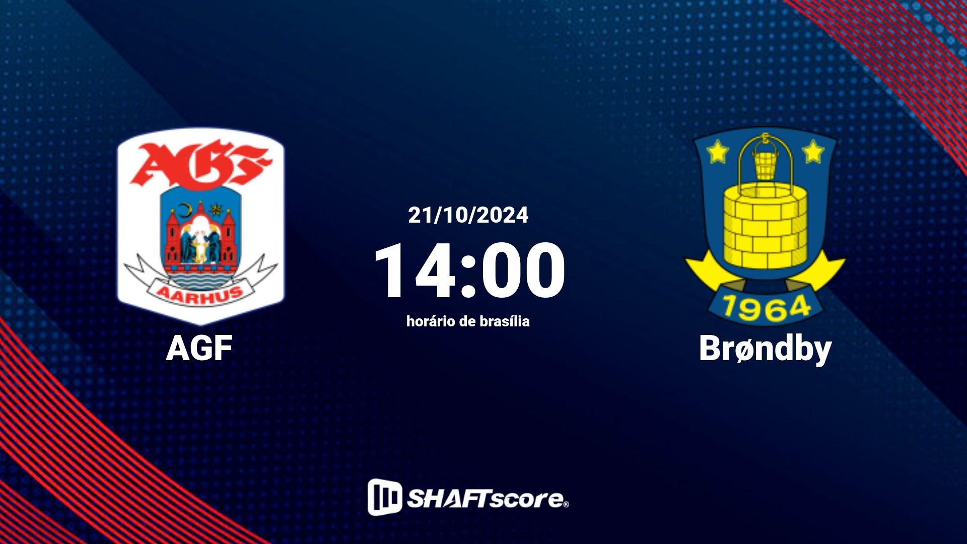 Estatísticas do jogo AGF vs Brøndby 21.10 14:00