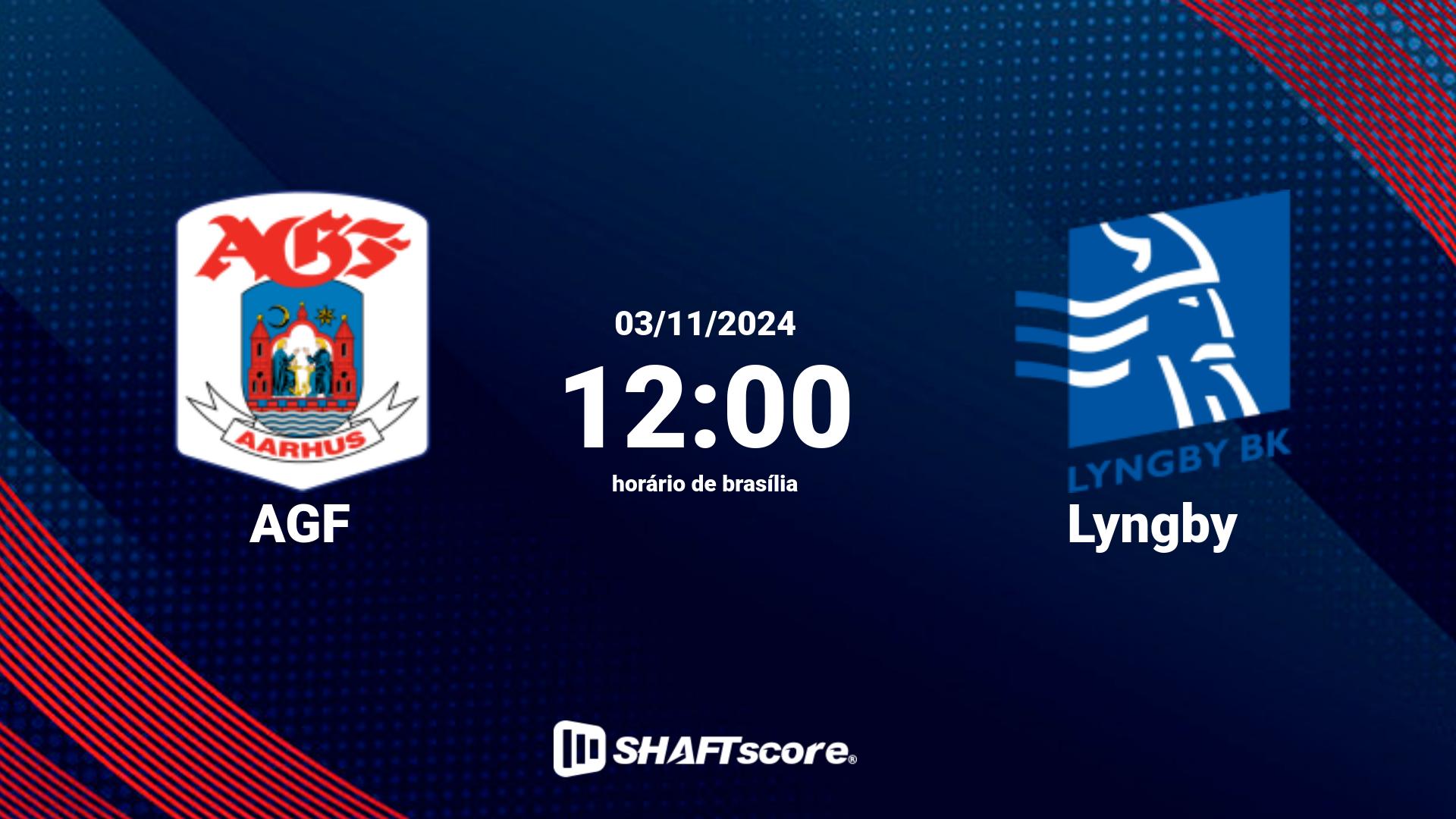 Estatísticas do jogo AGF vs Lyngby 03.11 12:00