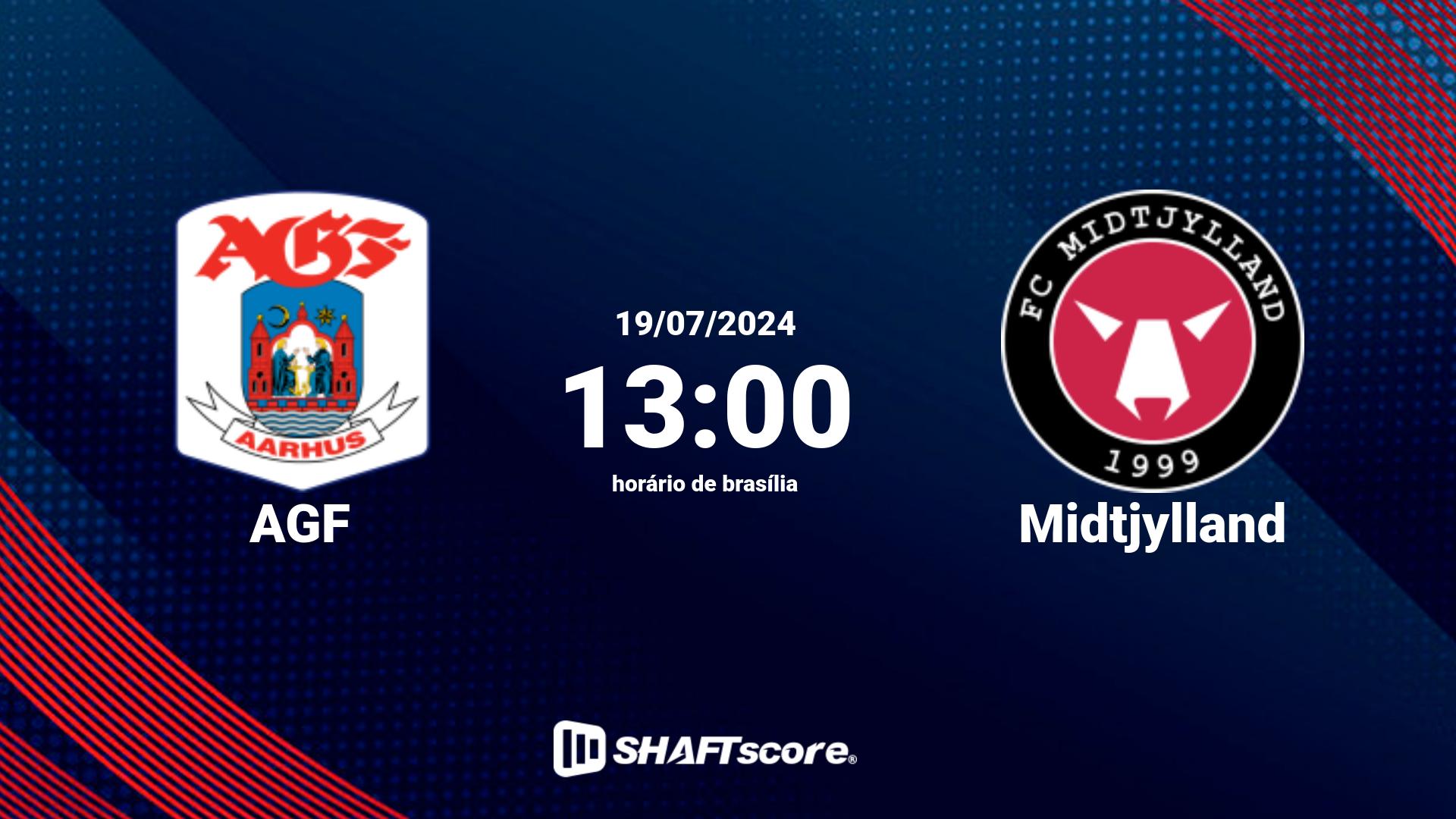 Estatísticas do jogo AGF vs Midtjylland 19.07 13:00