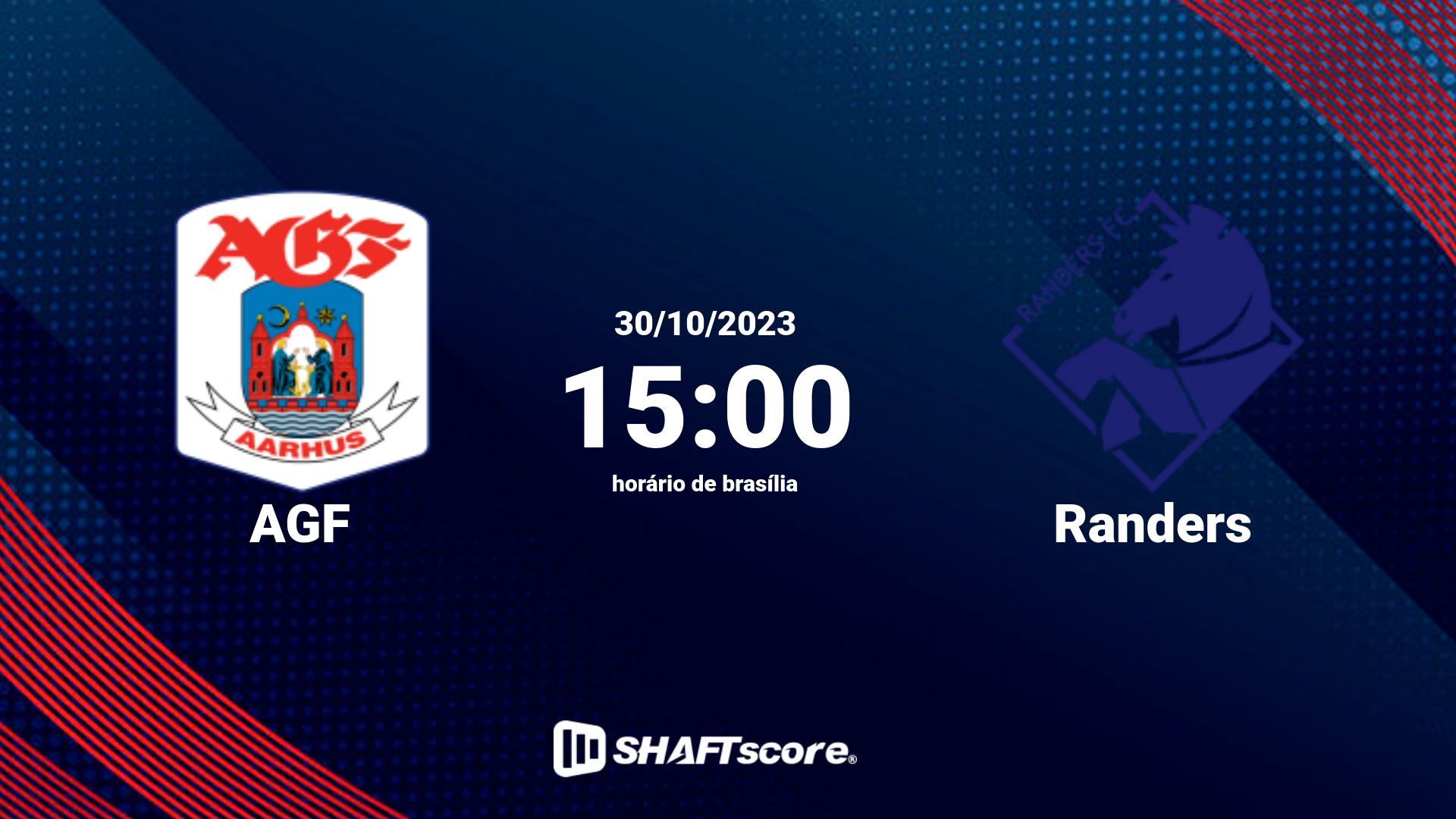 Estatísticas do jogo AGF vs Randers 30.10 15:00