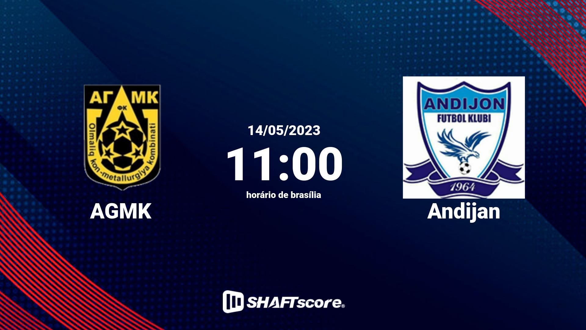 Estatísticas do jogo AGMK vs Andijan 14.05 11:00