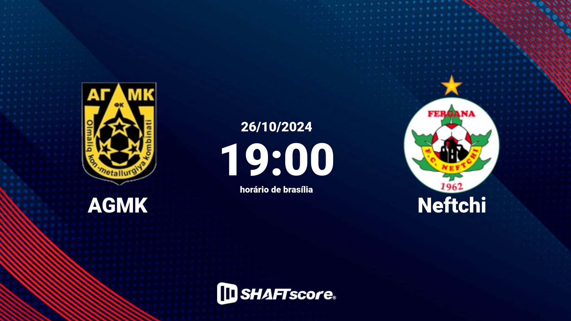 Estatísticas do jogo AGMK vs Neftchi 26.10 19:00