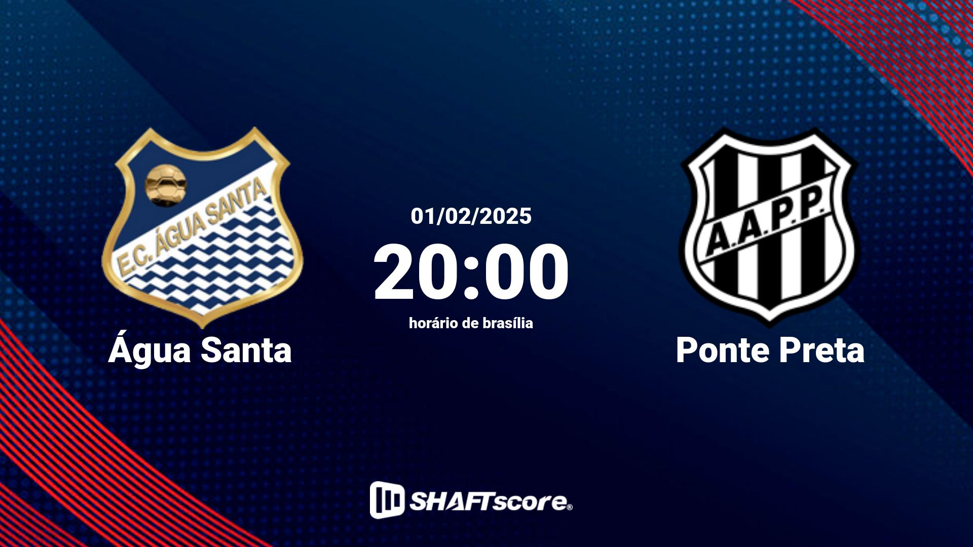 Estatísticas do jogo Água Santa vs Ponte Preta 01.02 20:00