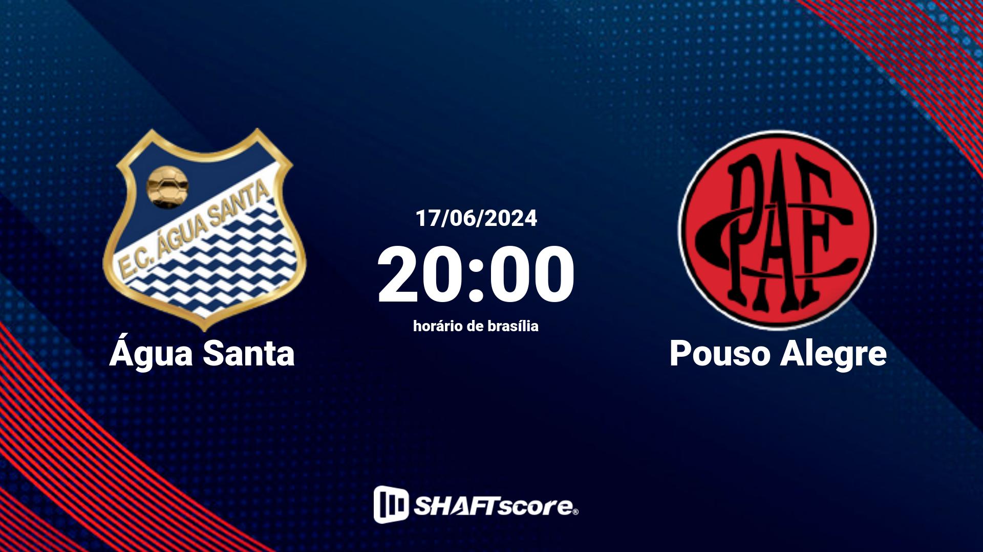 Estatísticas do jogo Água Santa vs Pouso Alegre 17.06 20:00