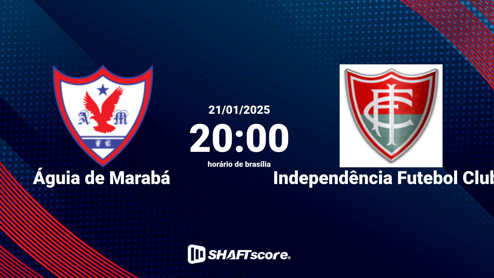 Estatísticas do jogo Águia de Marabá vs Independência Futebol Clube 21.01 20:00