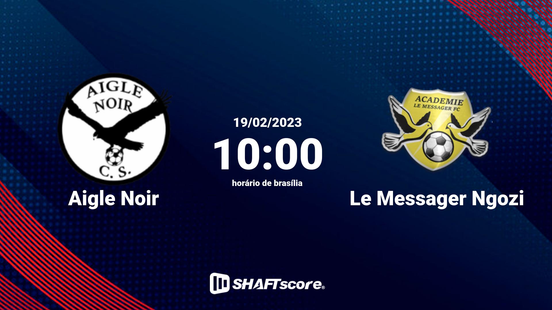 Estatísticas do jogo Aigle Noir vs Le Messager Ngozi 19.02 10:00