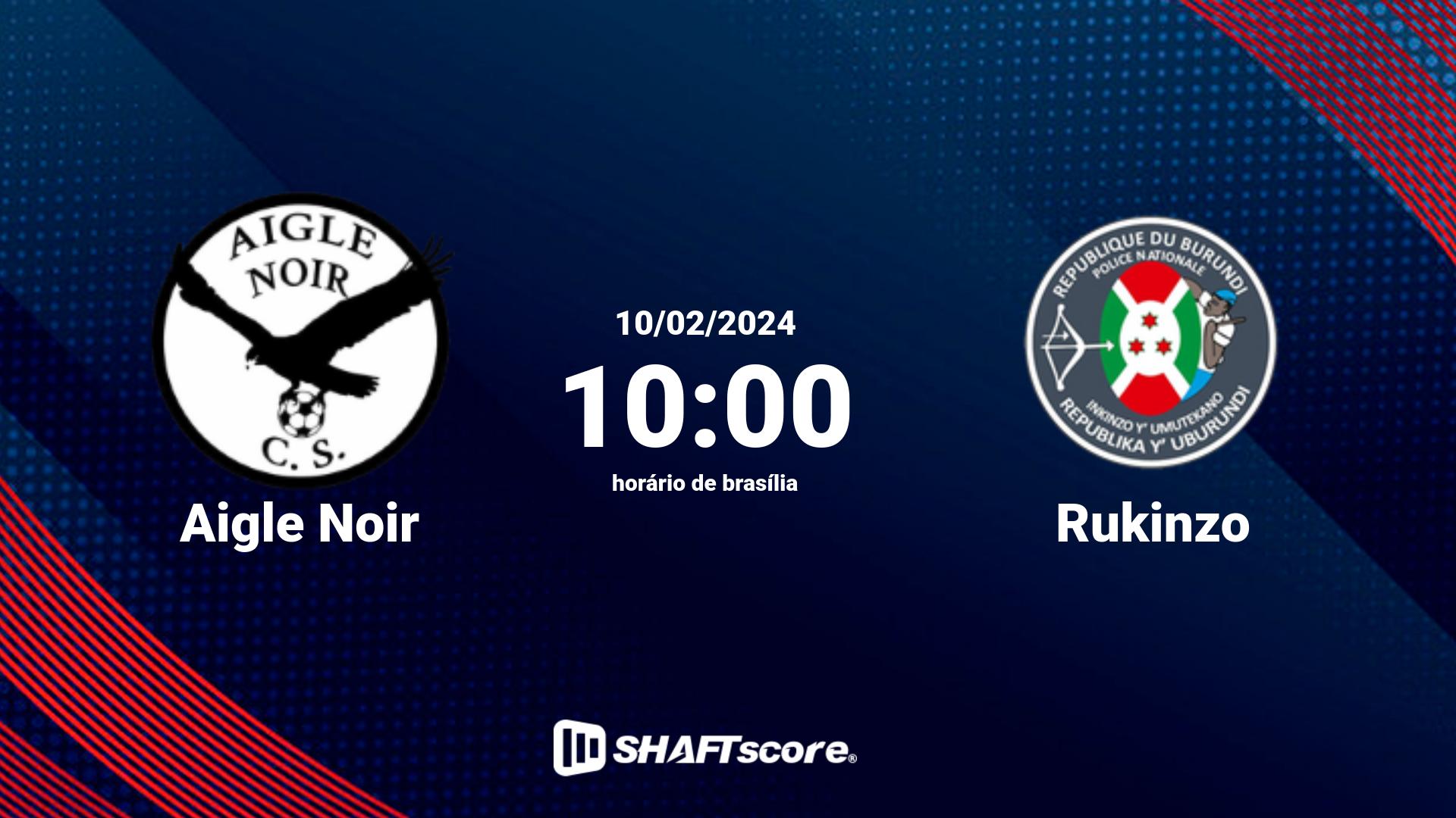 Estatísticas do jogo Aigle Noir vs Rukinzo 10.02 10:00