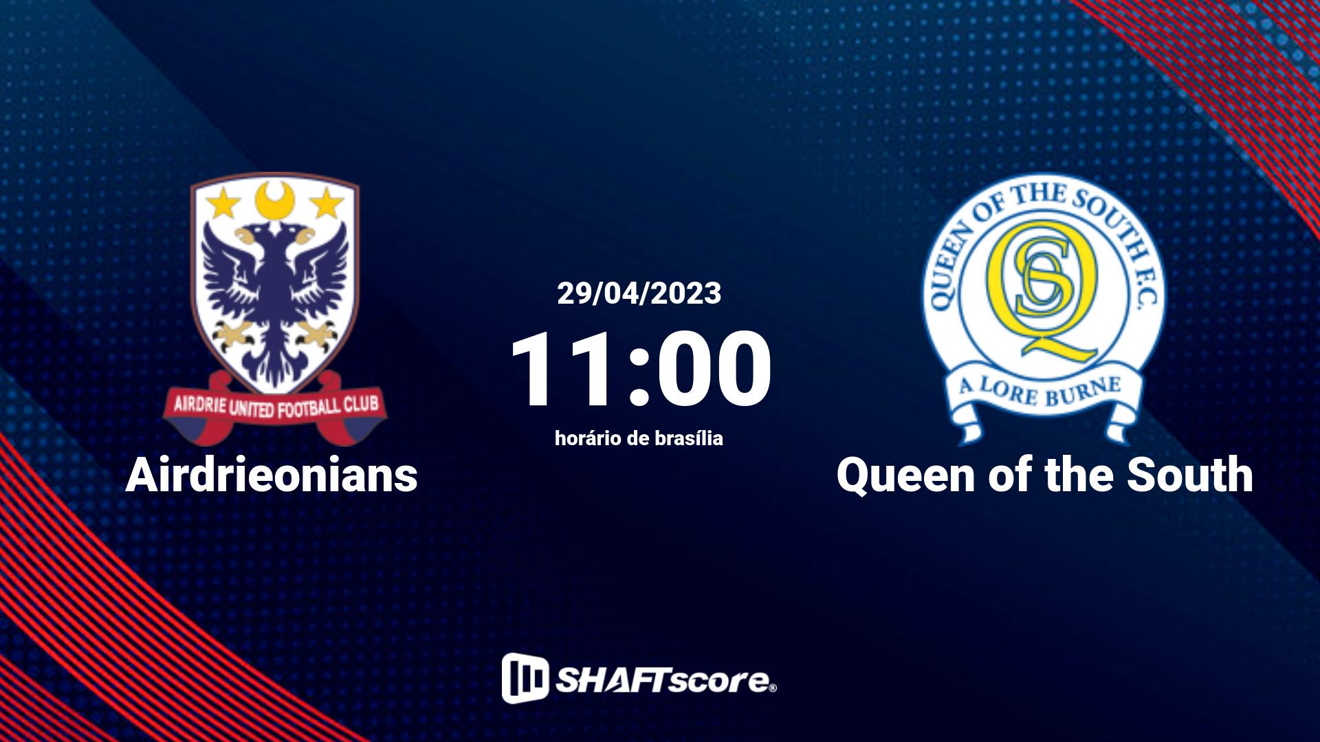 Estatísticas do jogo Airdrieonians vs Queen of the South 29.04 11:00