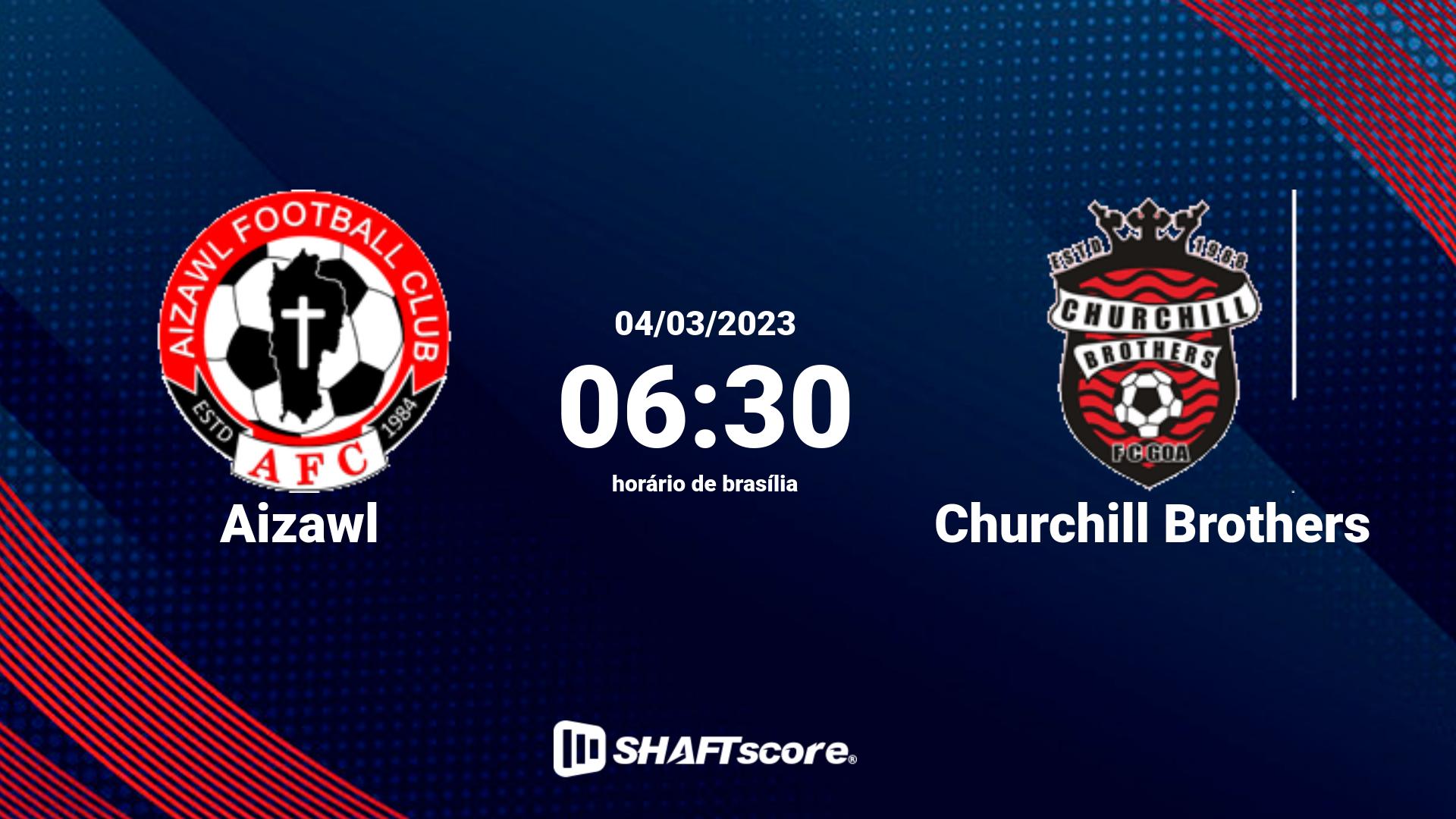 Estatísticas do jogo Aizawl vs Churchill Brothers 04.03 06:30