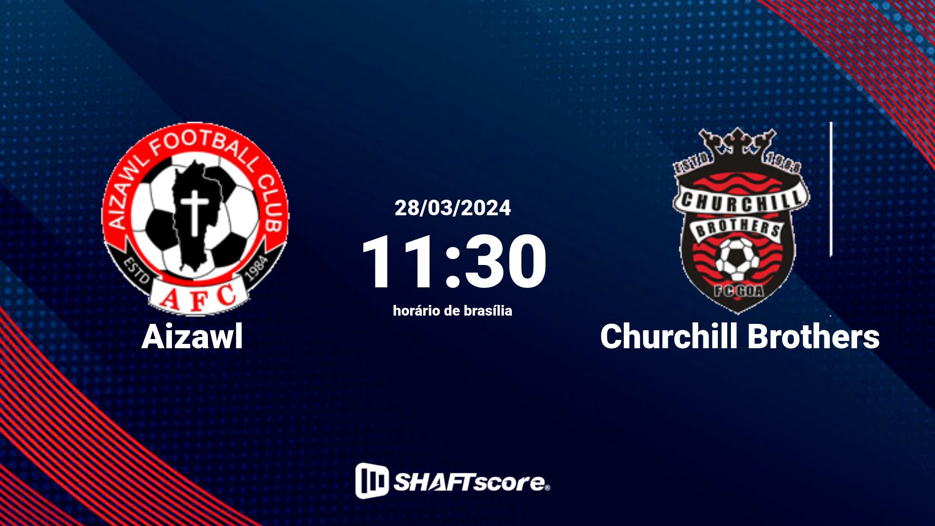 Estatísticas do jogo Aizawl vs Churchill Brothers 28.03 11:30