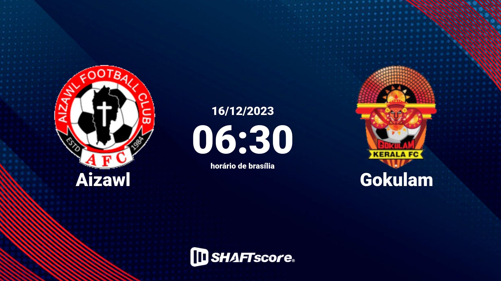 Estatísticas do jogo Aizawl vs Gokulam 16.12 06:30