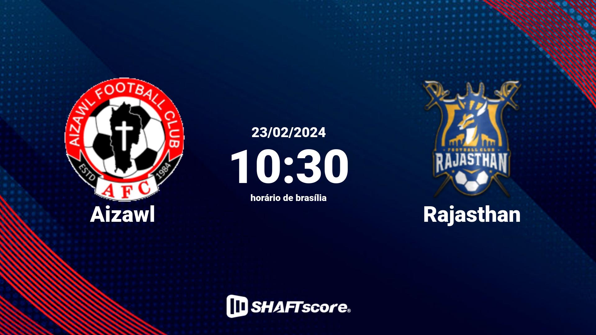 Estatísticas do jogo Aizawl vs Rajasthan 23.02 10:30