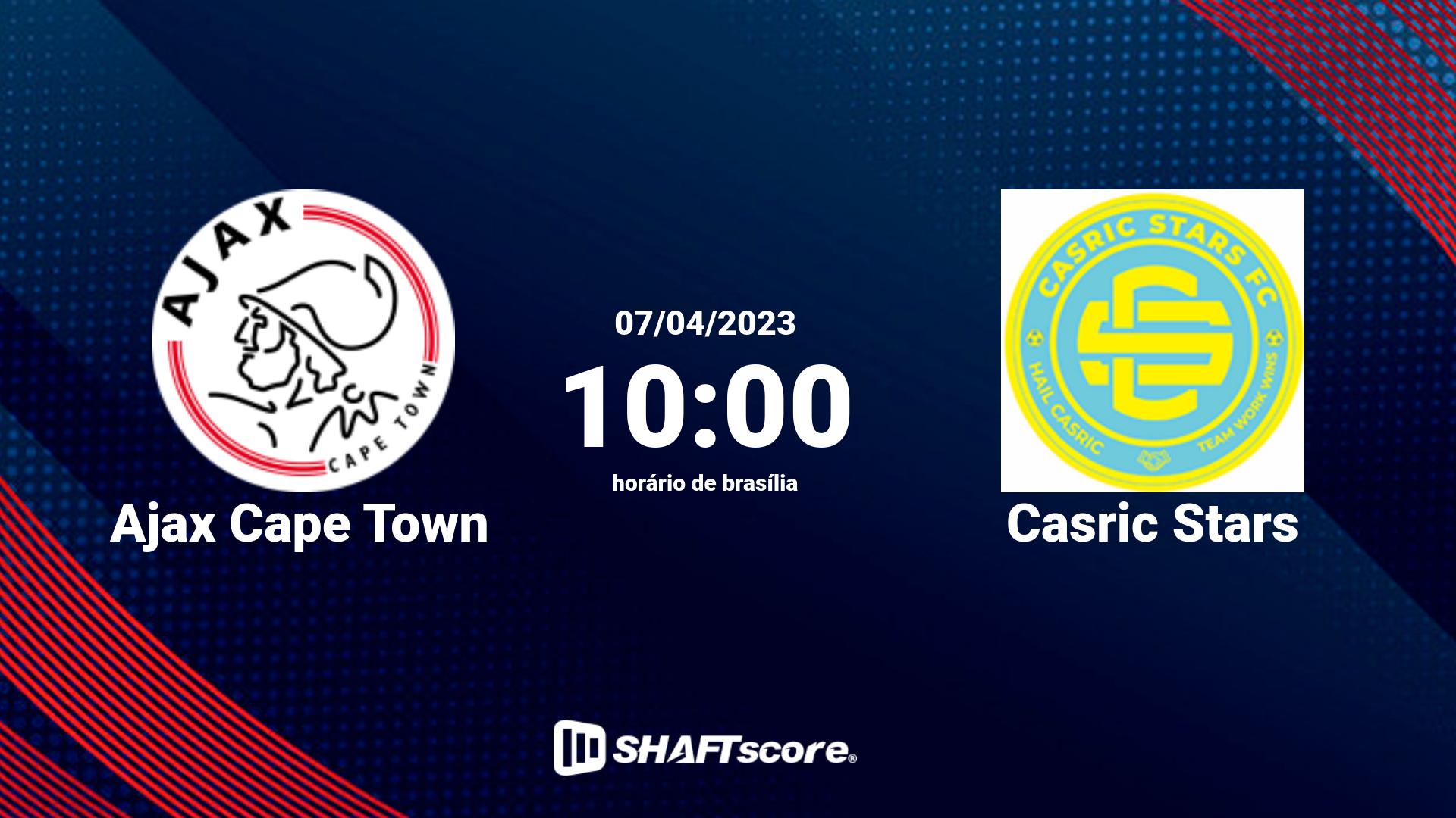 Estatísticas do jogo Ajax Cape Town vs Casric Stars 07.04 10:00