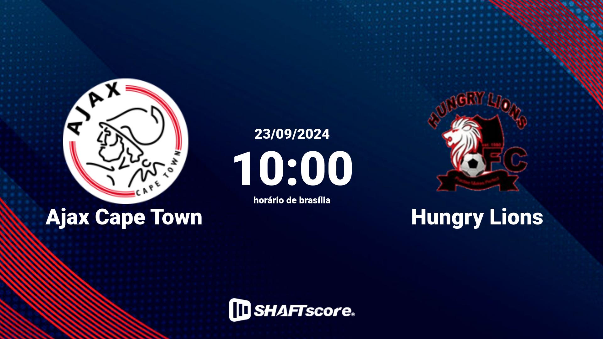 Estatísticas do jogo Ajax Cape Town vs Hungry Lions 23.09 10:00