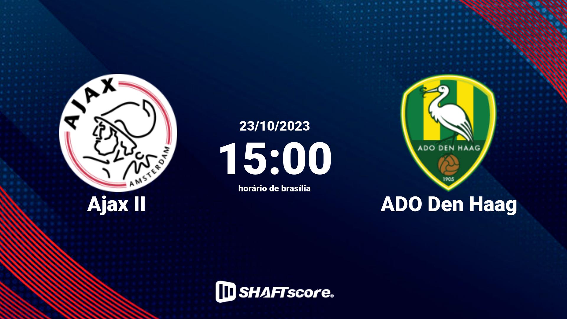 Estatísticas do jogo Ajax II vs ADO Den Haag 23.10 15:00