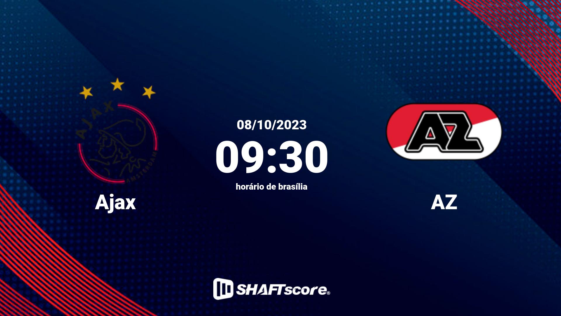 Estatísticas do jogo Ajax vs AZ 08.10 09:30