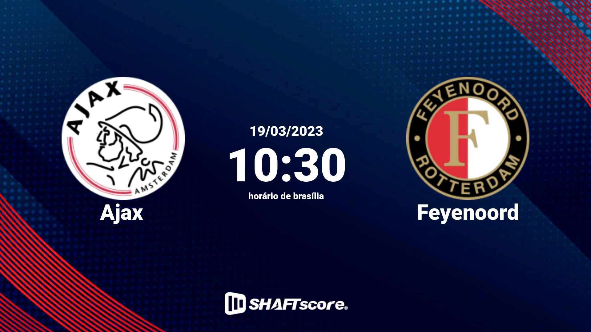 Estatísticas do jogo Ajax vs Feyenoord 19.03 10:30