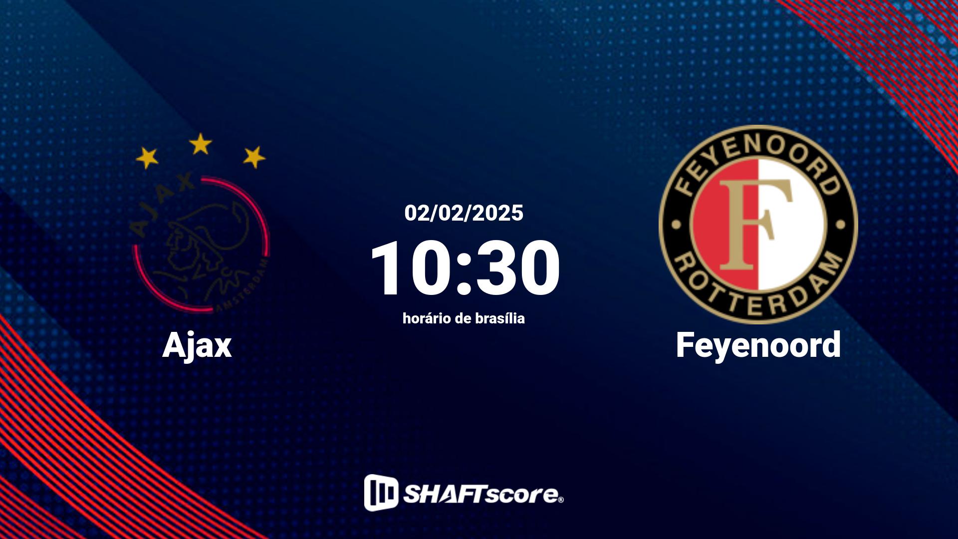 Estatísticas do jogo Ajax vs Feyenoord 02.02 10:30