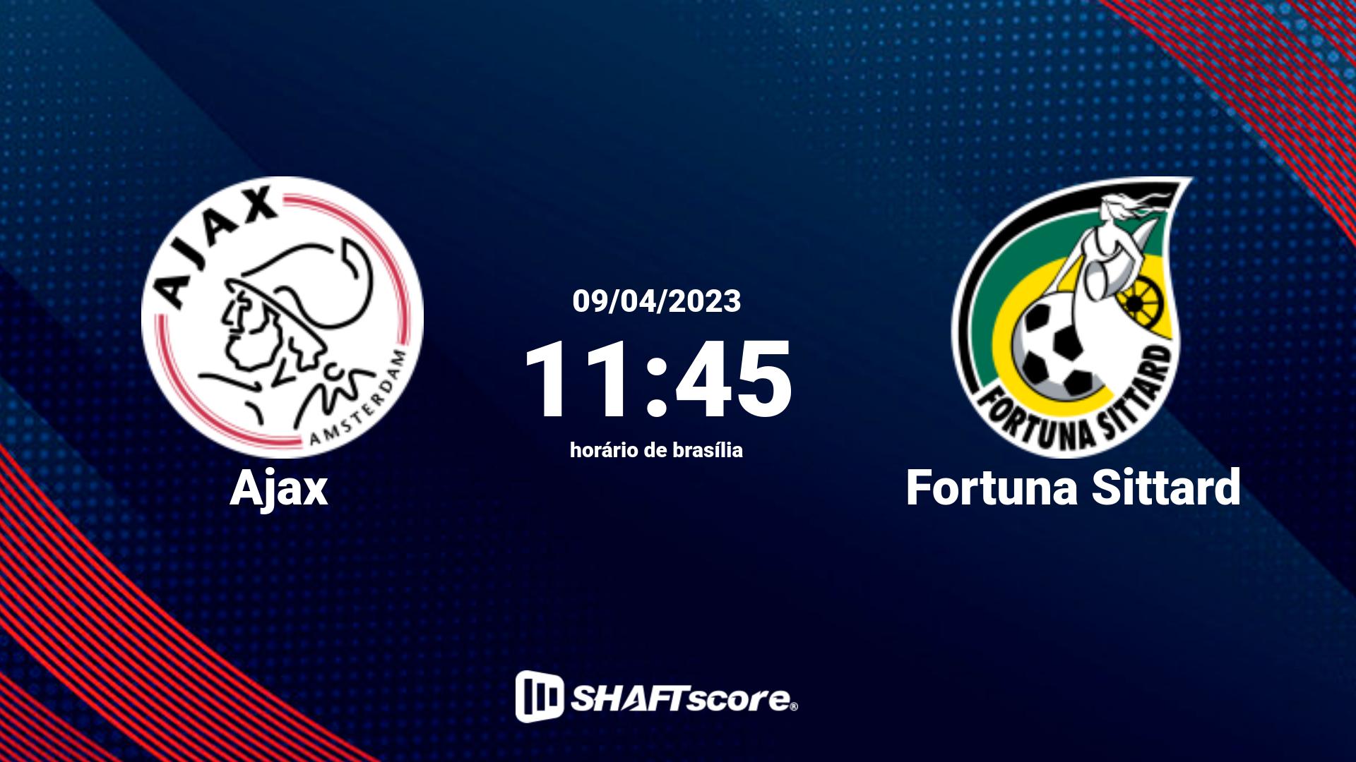 Estatísticas do jogo Ajax vs Fortuna Sittard 09.04 11:45