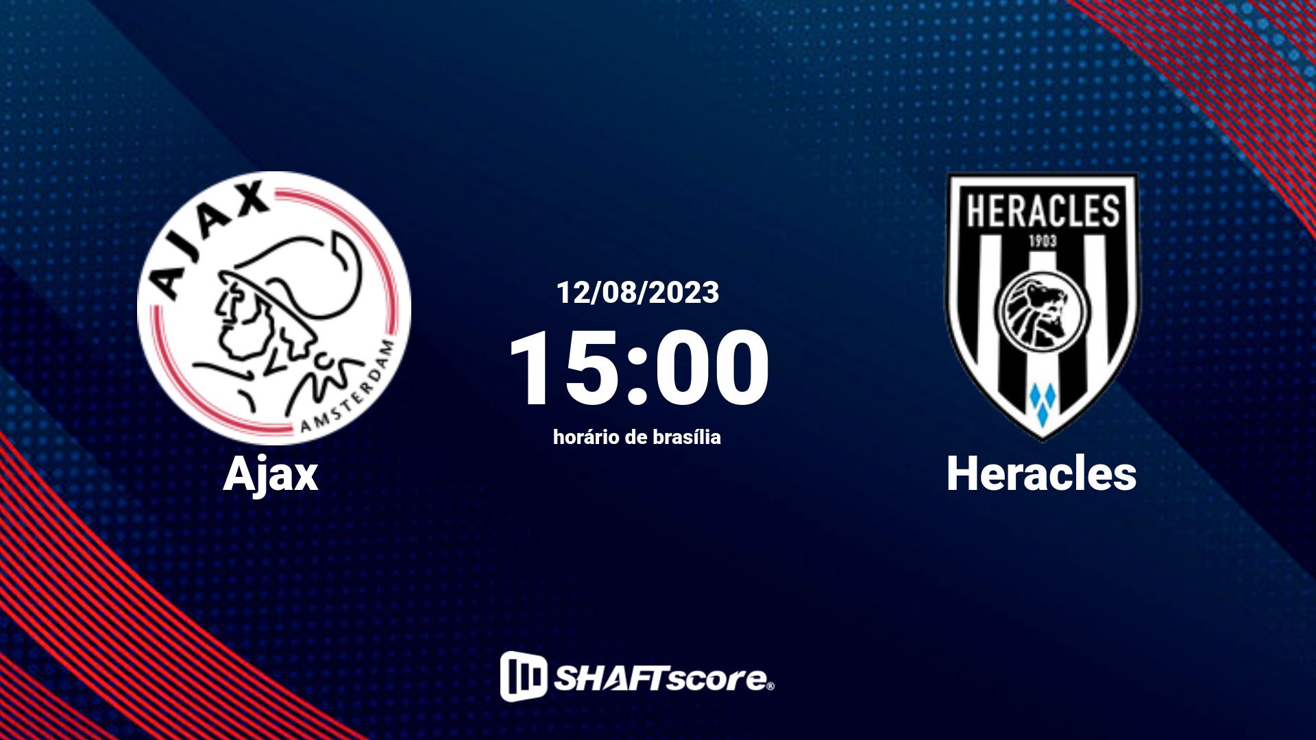 Estatísticas do jogo Ajax vs Heracles 12.08 15:00