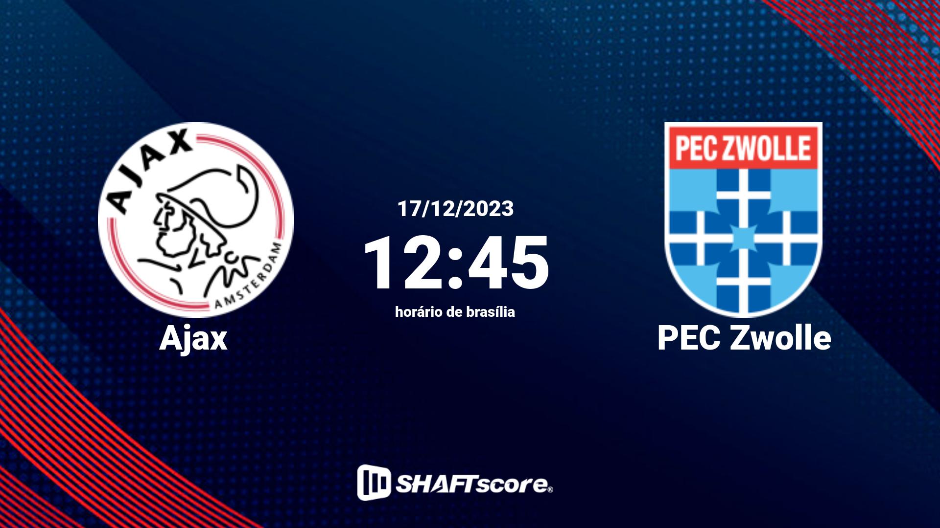 Estatísticas do jogo Ajax vs PEC Zwolle 17.12 12:45