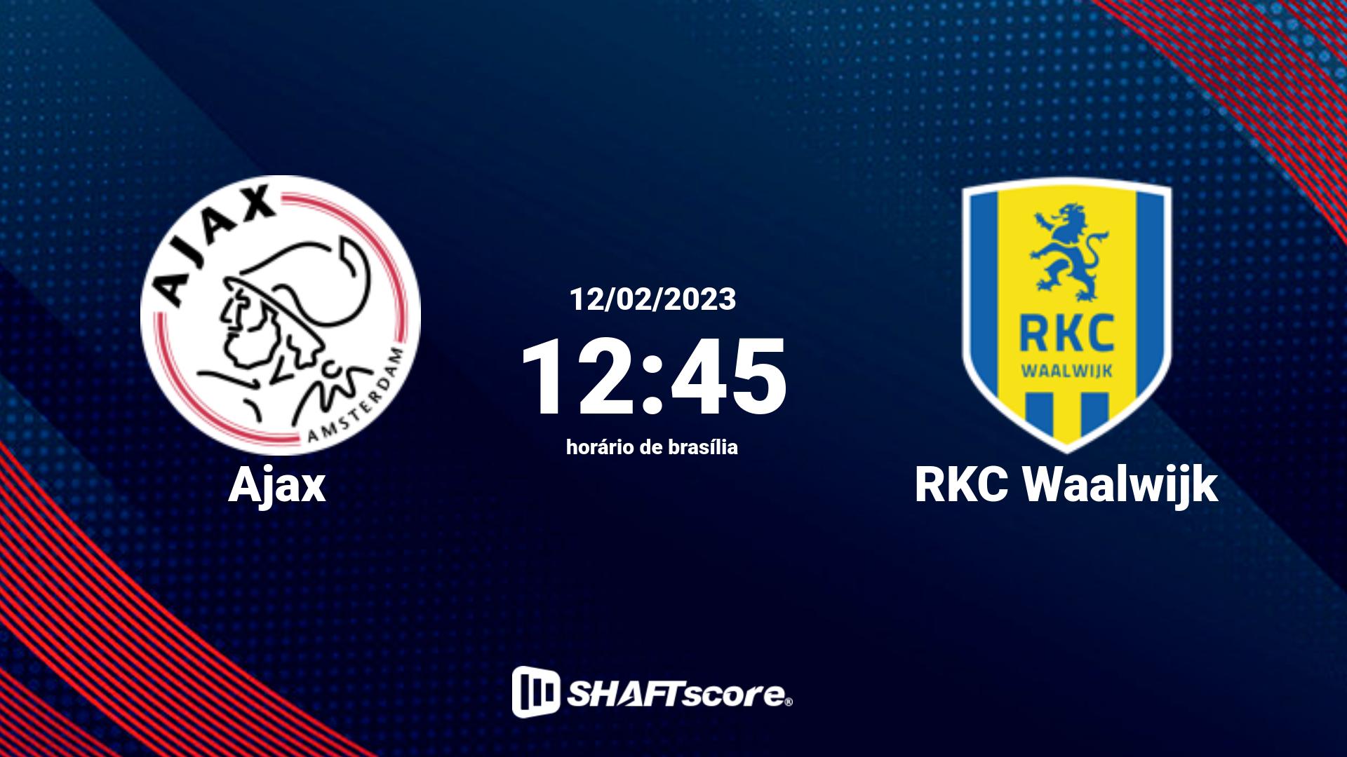 Estatísticas do jogo Ajax vs RKC Waalwijk 12.02 12:45