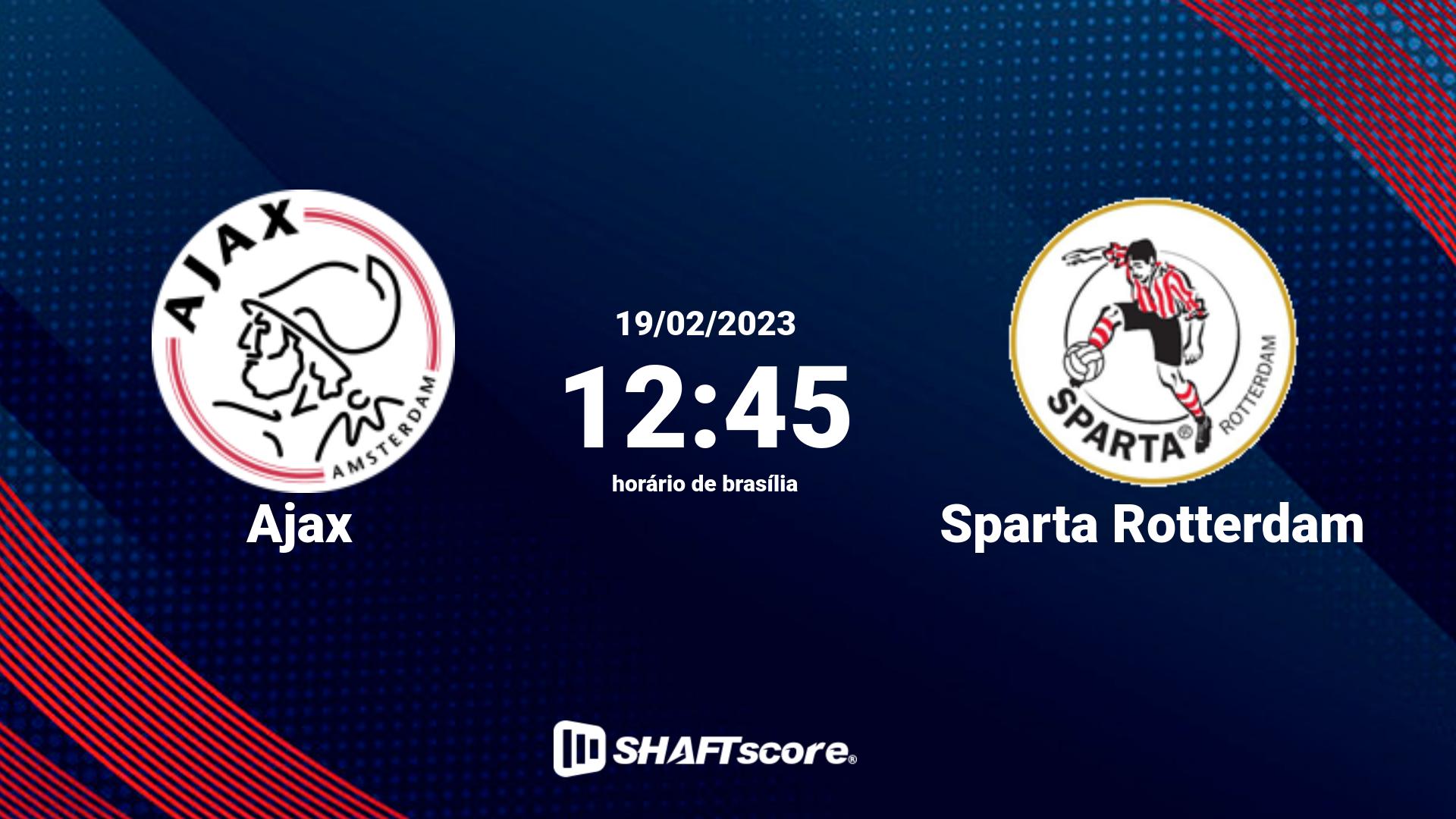 Estatísticas do jogo Ajax vs Sparta Rotterdam 19.02 12:45