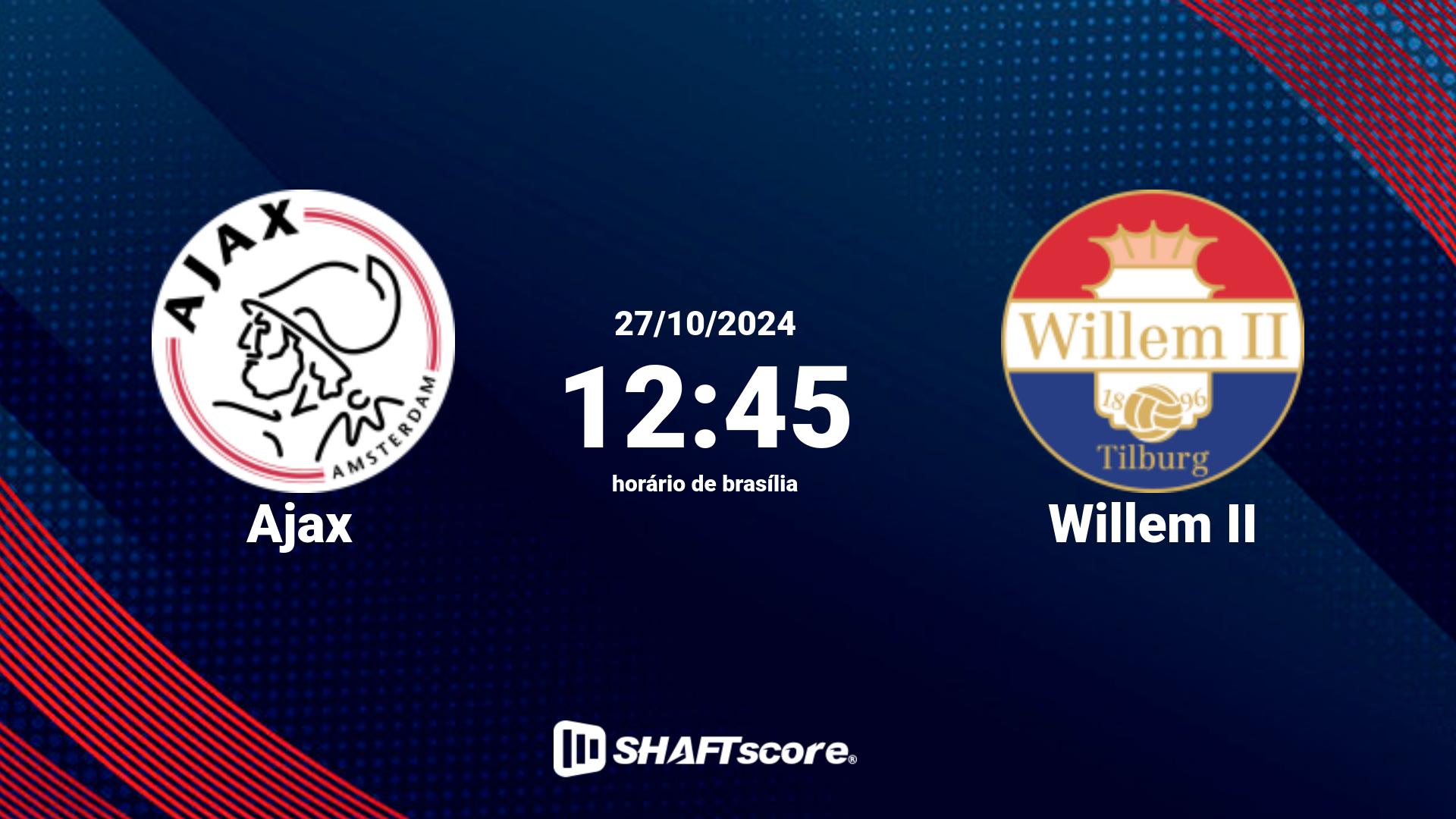 Estatísticas do jogo Ajax vs Willem II 27.10 12:45