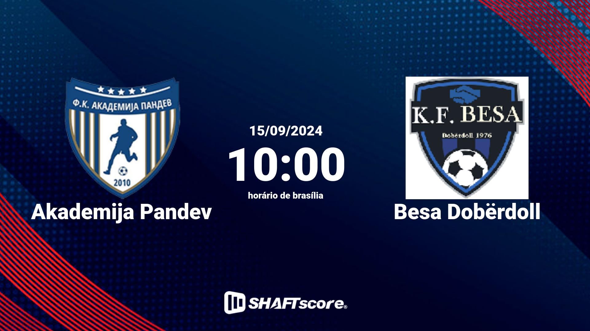 Estatísticas do jogo Akademija Pandev vs Besa Dobërdoll 15.09 10:00