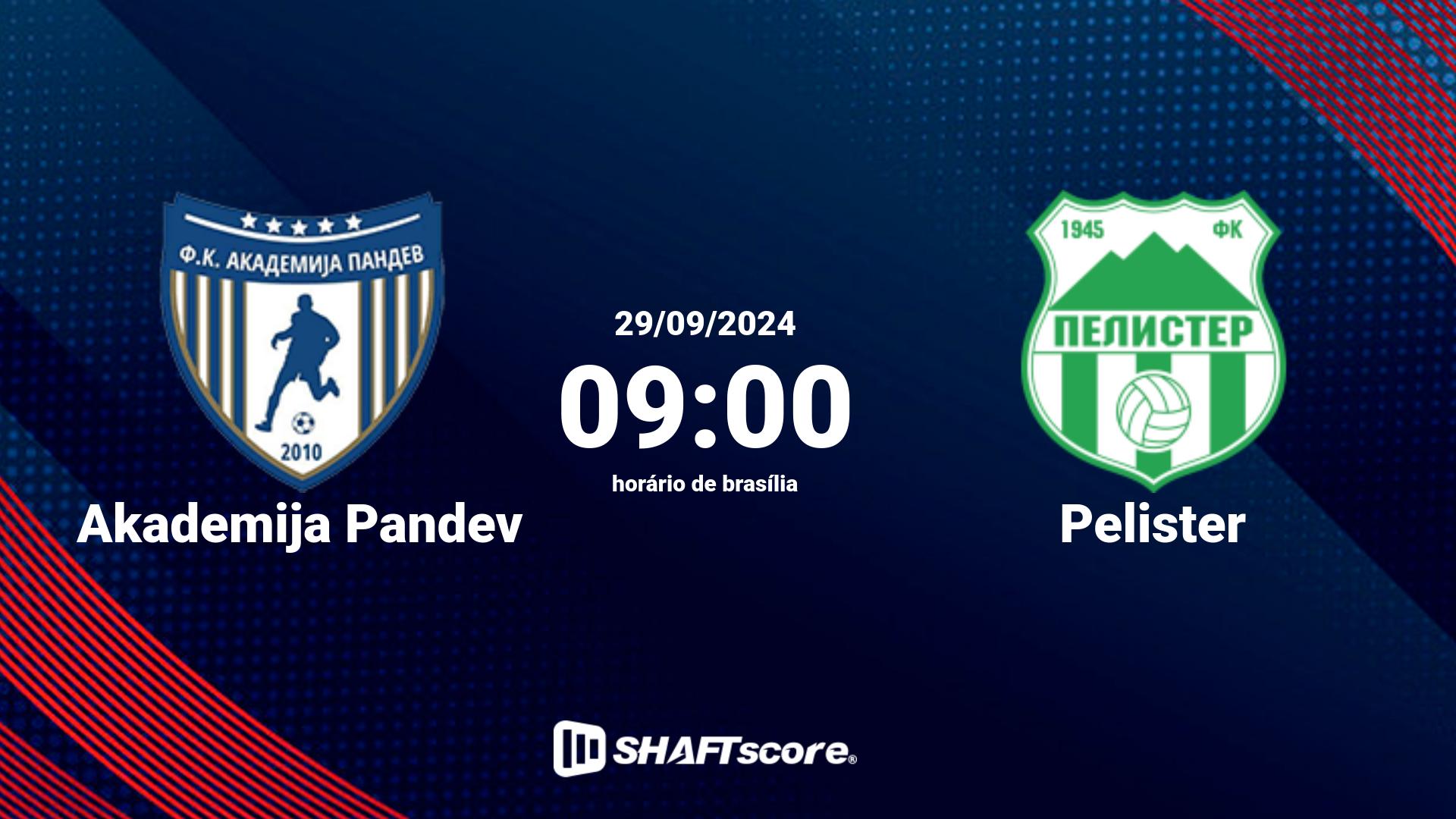 Estatísticas do jogo Akademija Pandev vs Pelister 29.09 09:00