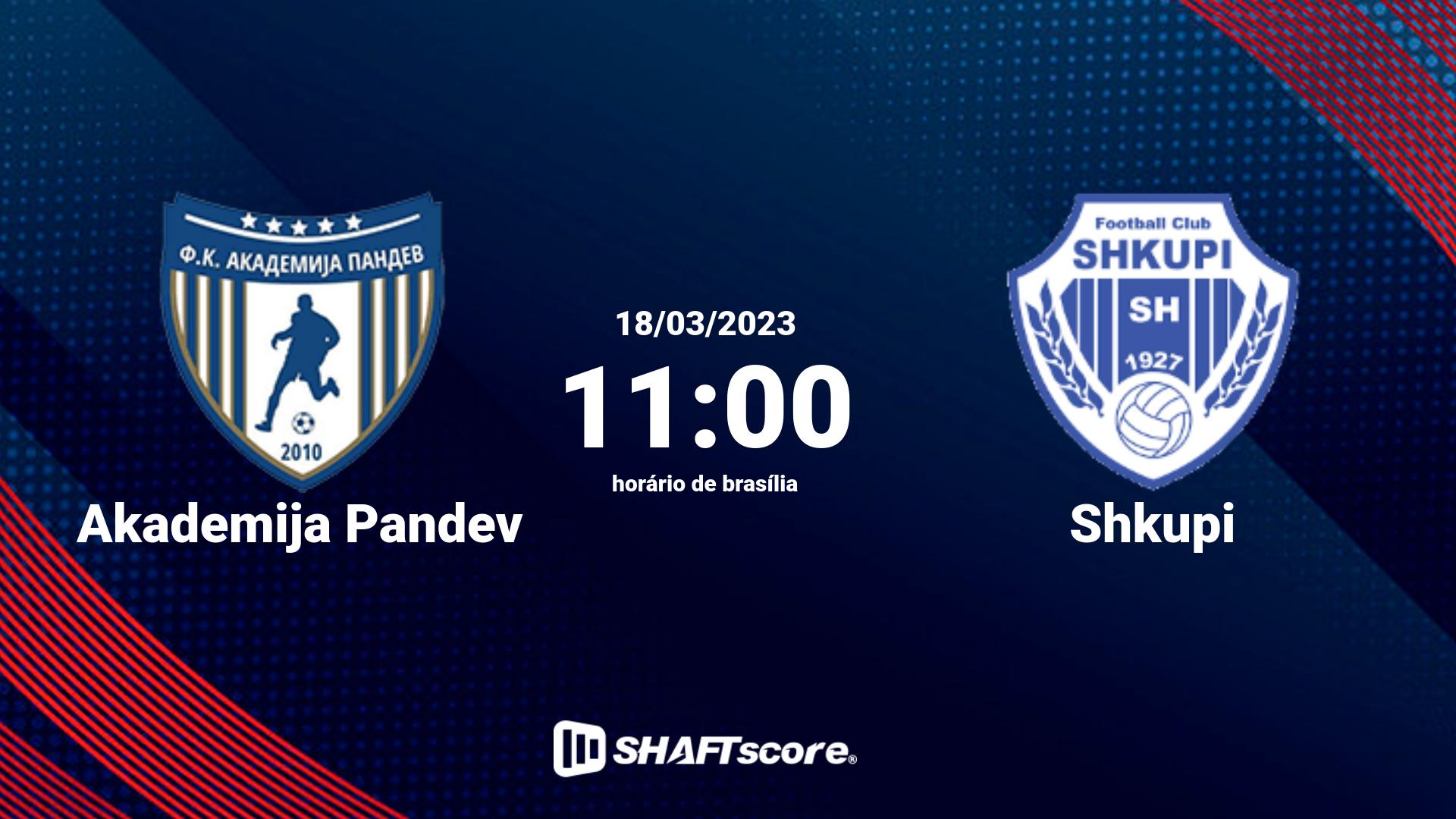 Estatísticas do jogo Akademija Pandev vs Shkupi 18.03 11:00