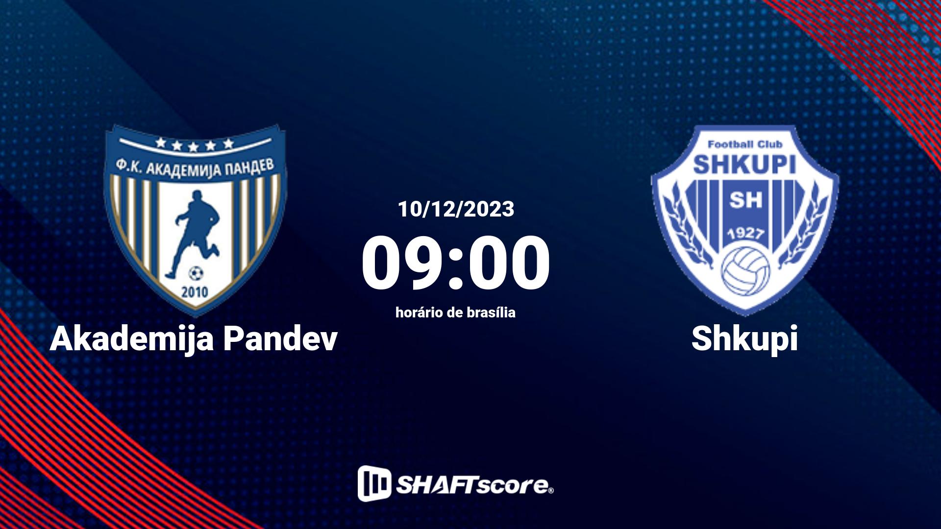 Estatísticas do jogo Akademija Pandev vs Shkupi 10.12 09:00