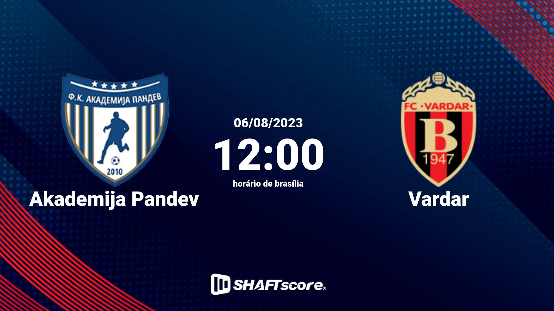 Estatísticas do jogo Akademija Pandev vs Vardar 06.08 12:00