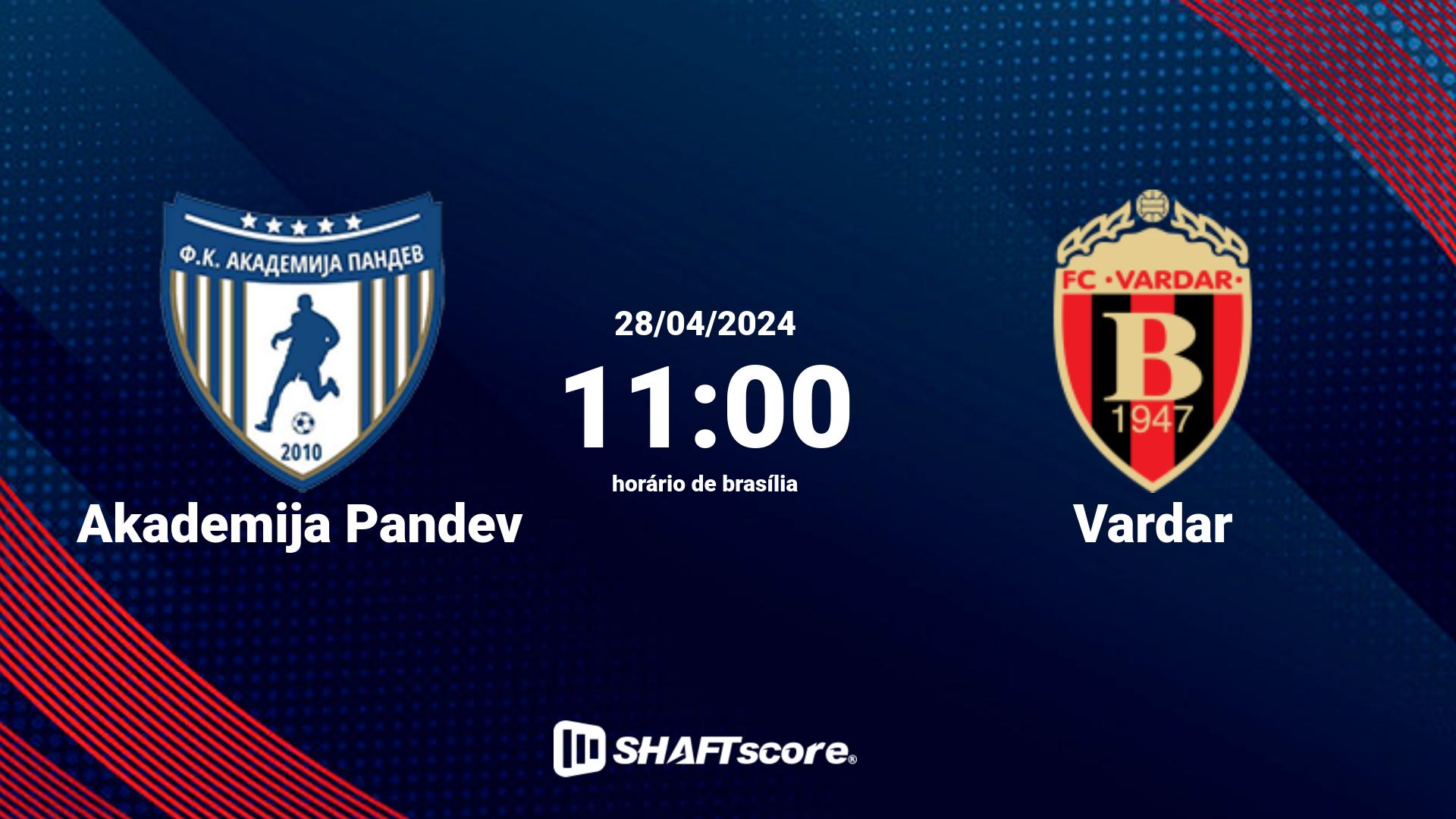 Estatísticas do jogo Akademija Pandev vs Vardar 28.04 11:00