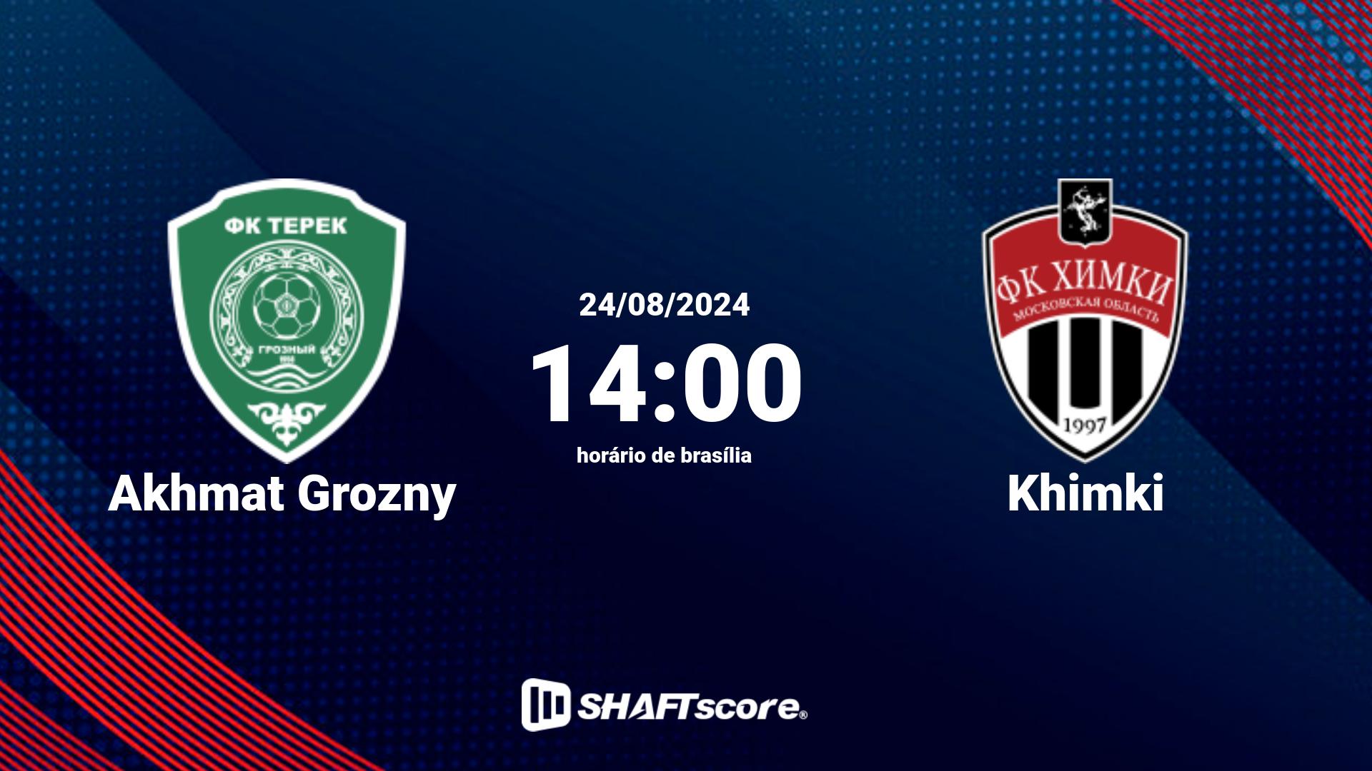 Estatísticas do jogo Akhmat Grozny vs Khimki 24.08 14:00