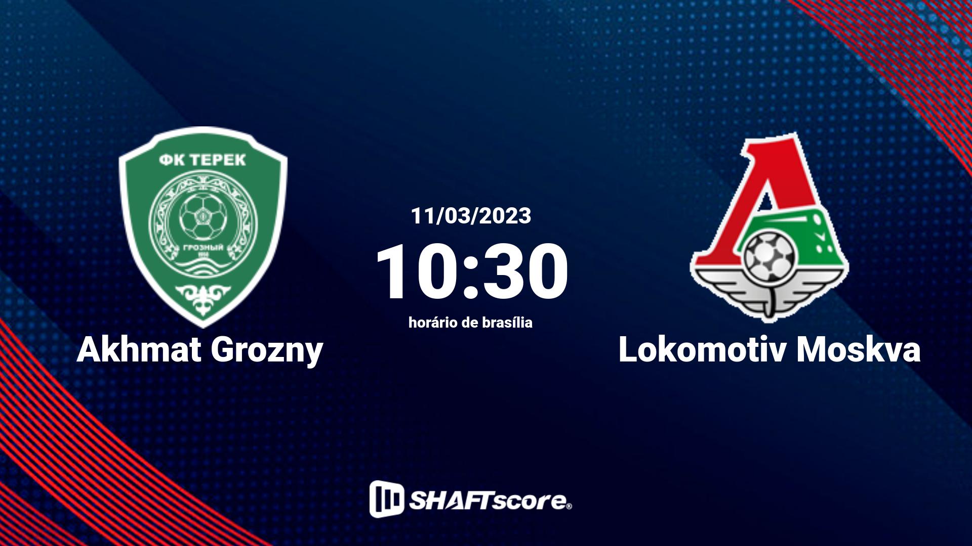 Estatísticas do jogo Akhmat Grozny vs Lokomotiv Moskva 11.03 10:30