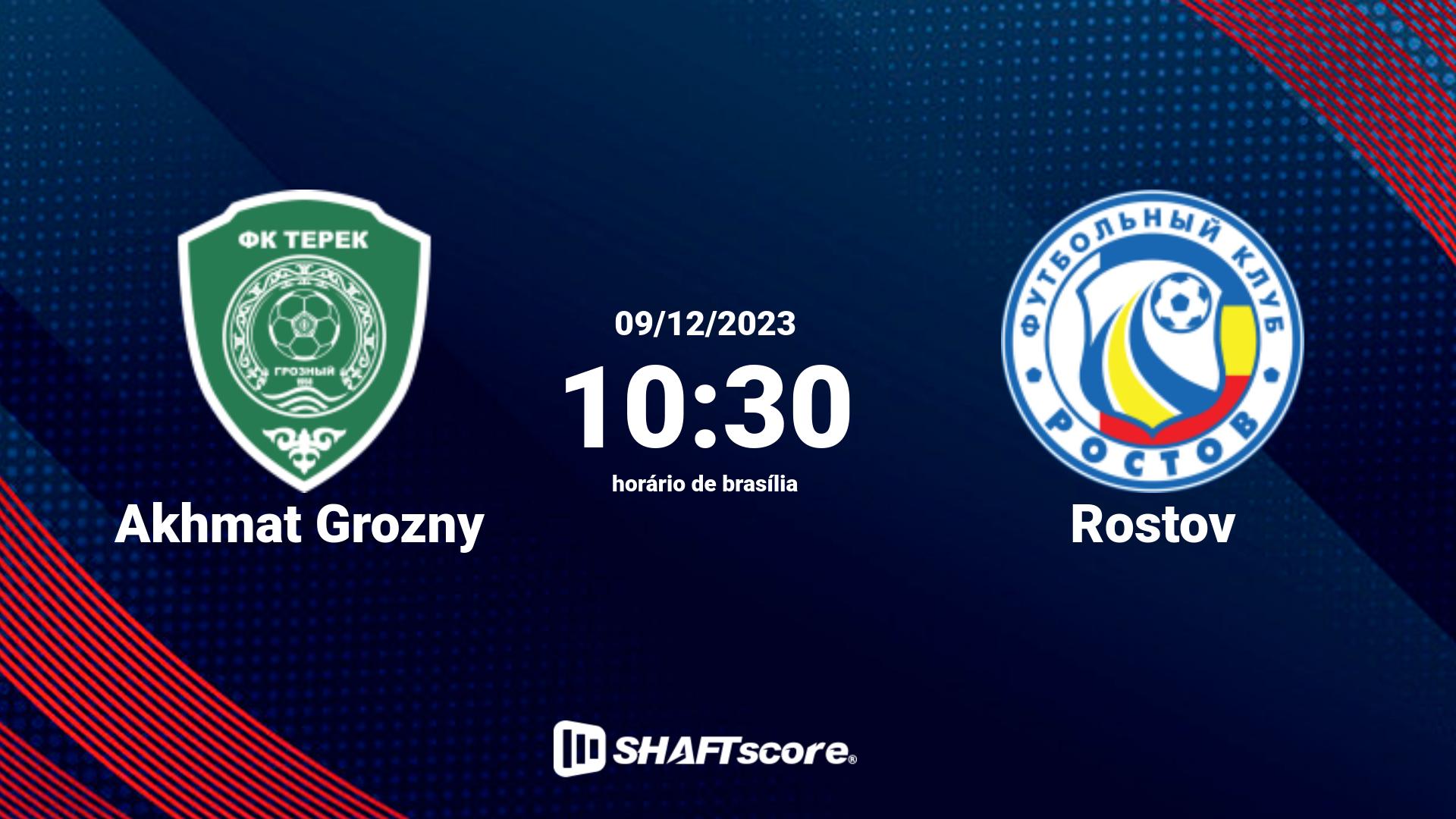 Estatísticas do jogo Akhmat Grozny vs Rostov 09.12 10:30