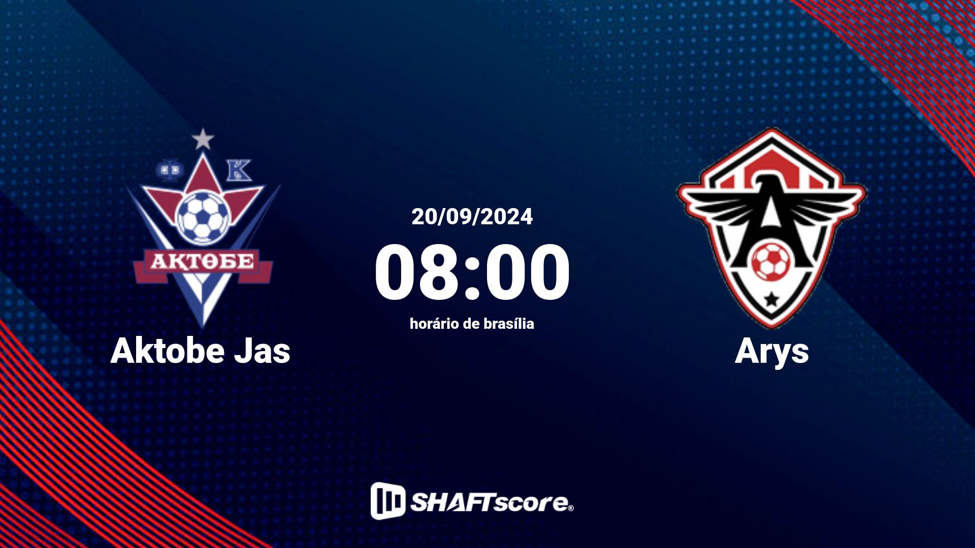 Estatísticas do jogo Aktobe Jas vs Arys 20.09 08:00