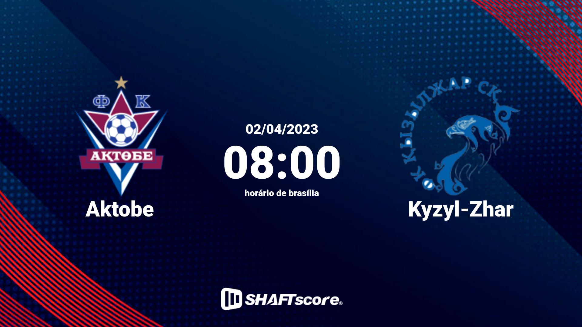 Estatísticas do jogo Aktobe vs Kyzyl-Zhar 02.04 08:00