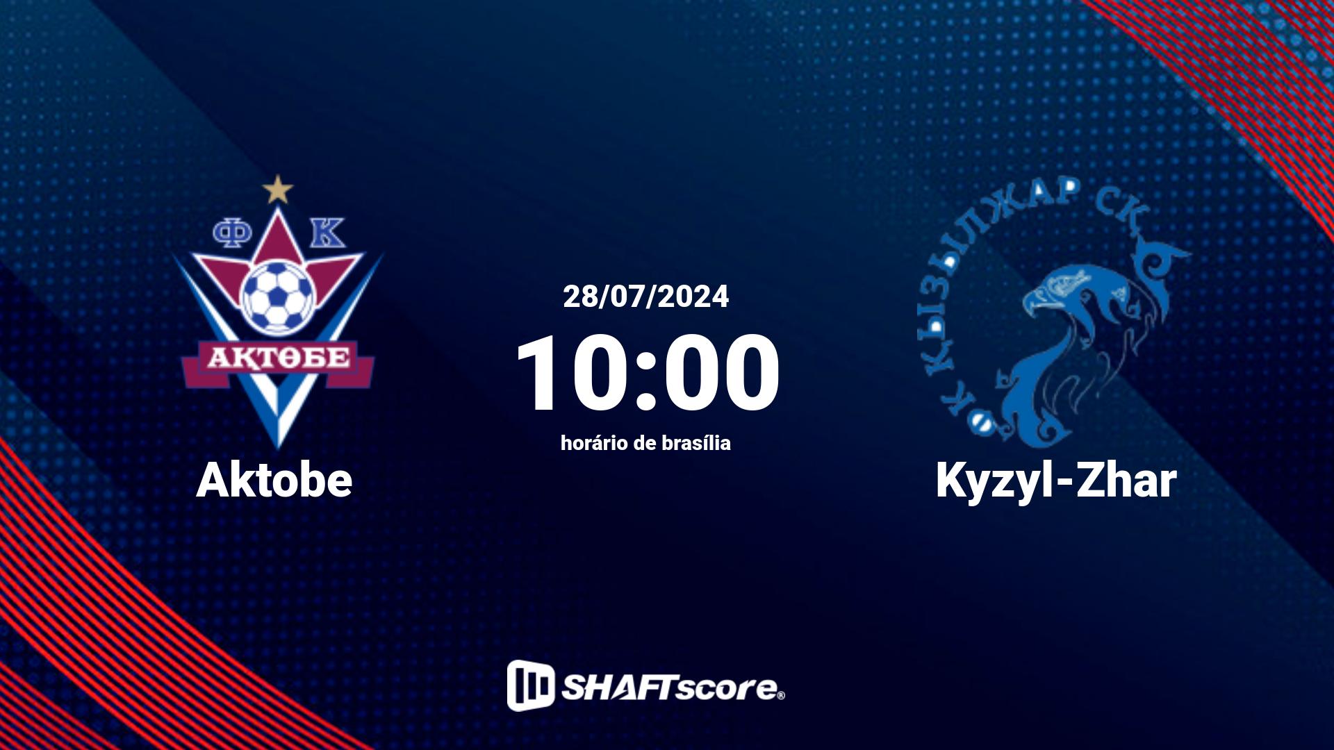 Estatísticas do jogo Aktobe vs Kyzyl-Zhar 28.07 10:00
