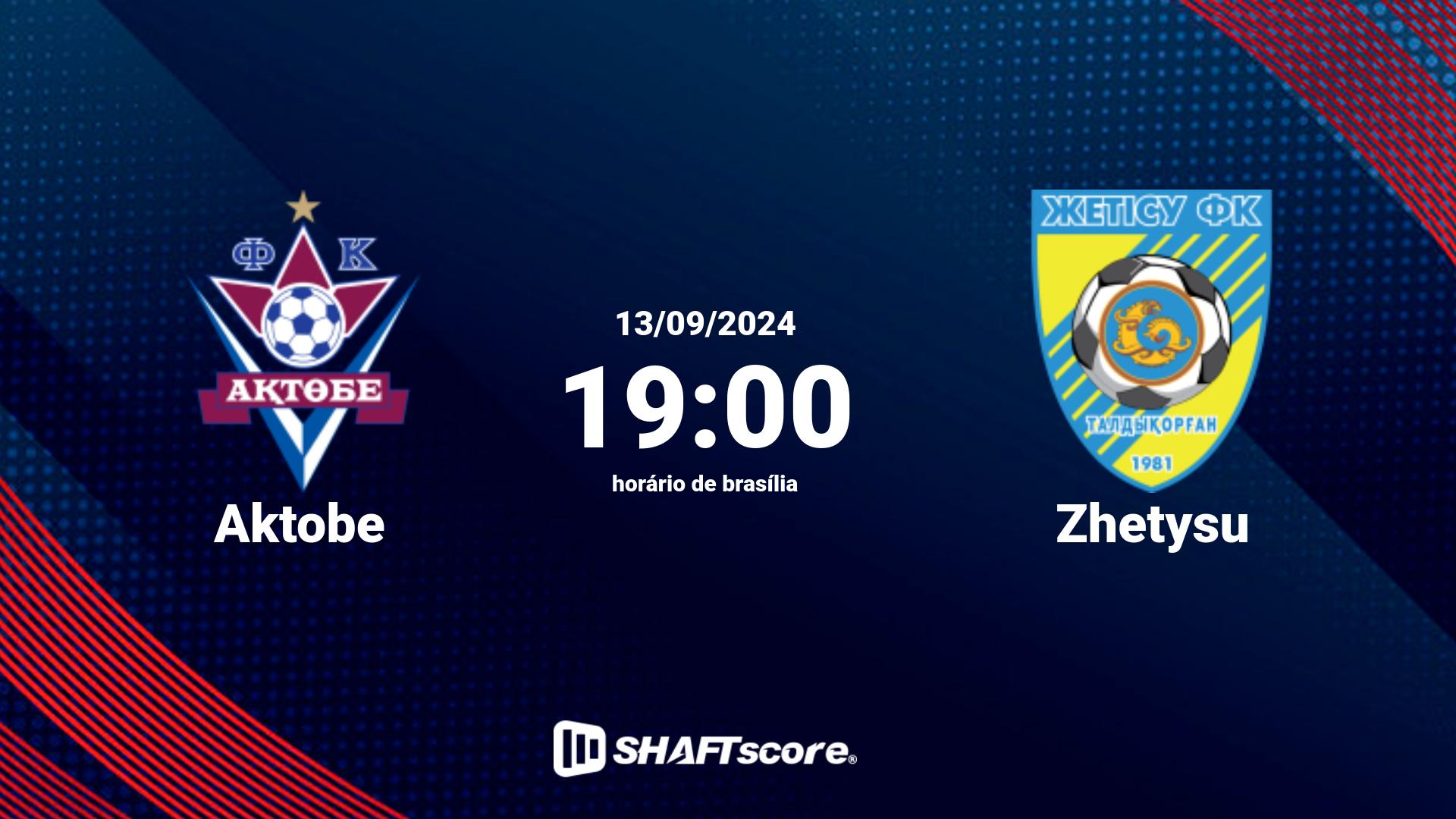 Estatísticas do jogo Aktobe vs Zhetysu 13.09 19:00