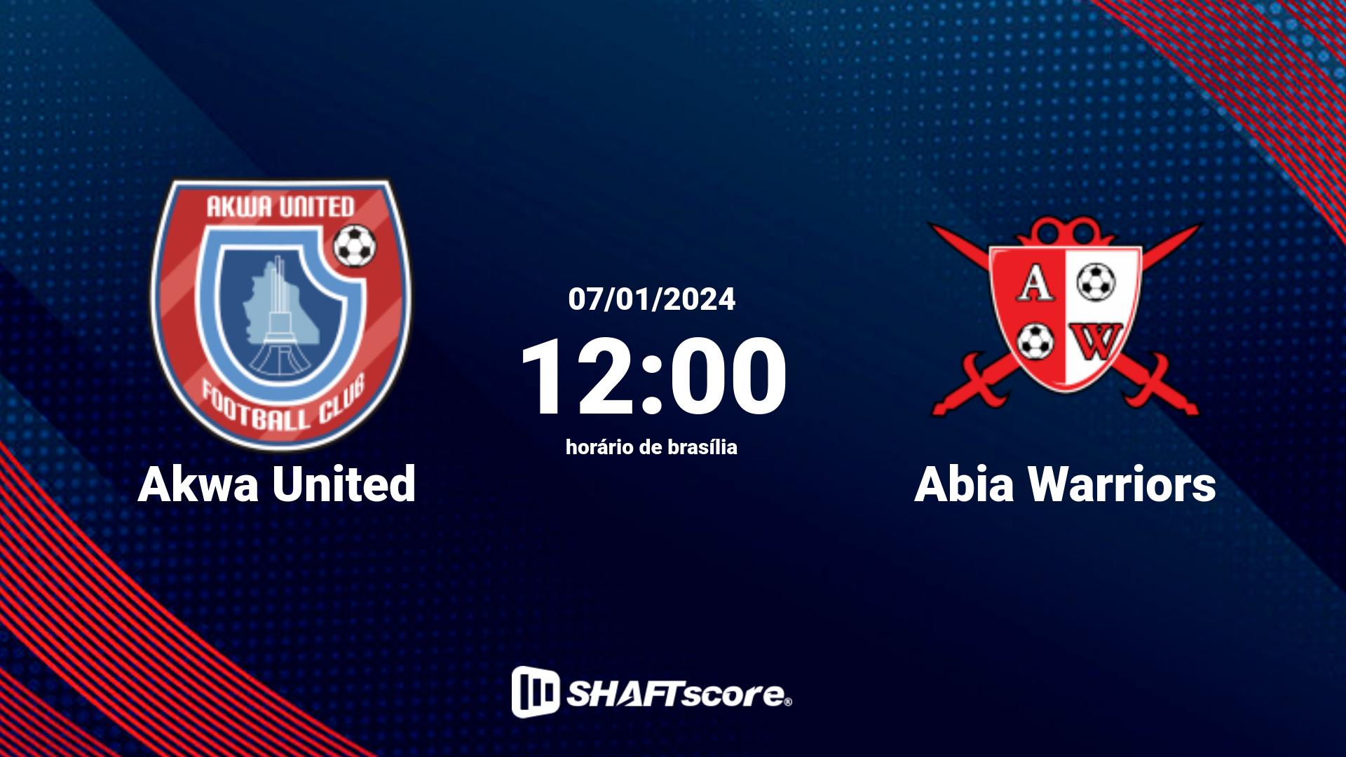 Estatísticas do jogo Akwa United vs Abia Warriors 07.01 12:00