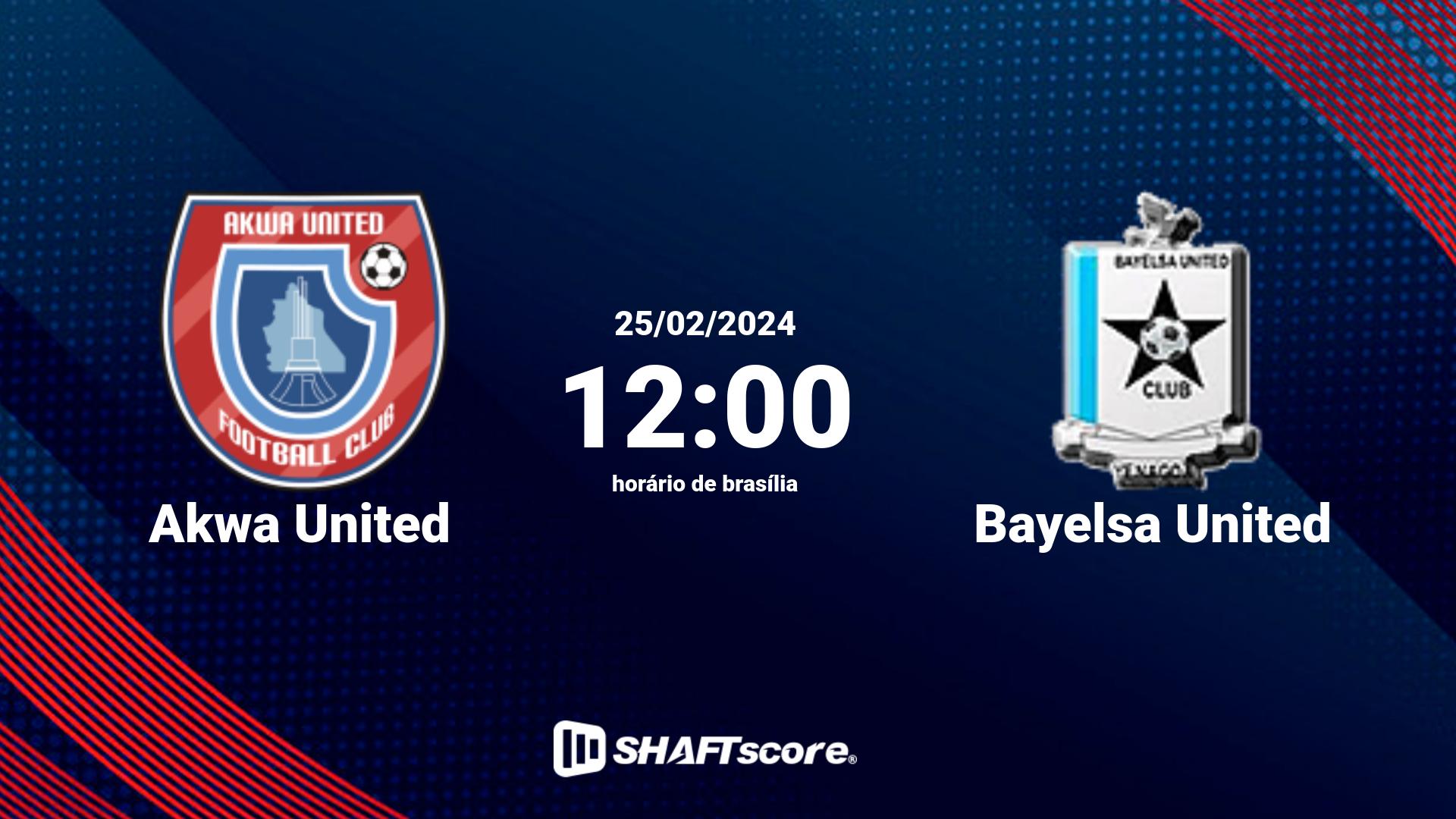 Estatísticas do jogo Akwa United vs Bayelsa United 25.02 12:00